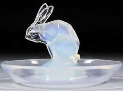 R. Lalique Lapin Ashtray