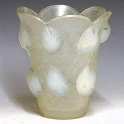 R Lalique Saint Francois Vase by Rene Lalique with Modified Wavy Rim