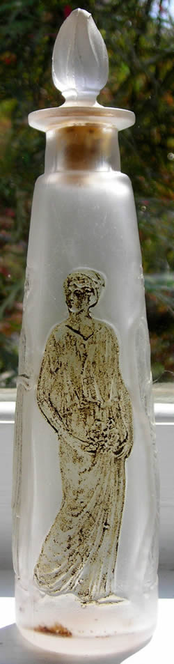 Ambre Ambre Antique Perfume Bottle By Societe Francais Close Copy Fake of Rene Lalique Design