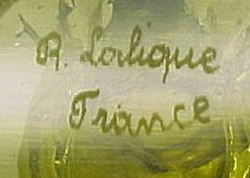 Rene Lalique Signature on a Moineau Ashtray