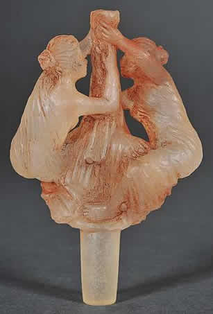 Rene Lalique Ajours Et Femmes Drapees Cire Perdue Bouchon De Carafe