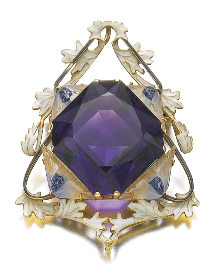 Rene Lalique Anemones Et Amethyste Pendant