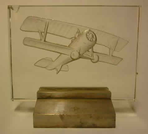 Rene Lalique Avion Biplan Plaque