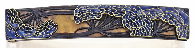 Rene Lalique Barrette Feuillage Bleu Brooch