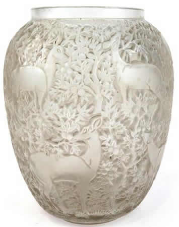 Rene Lalique Vase Biches