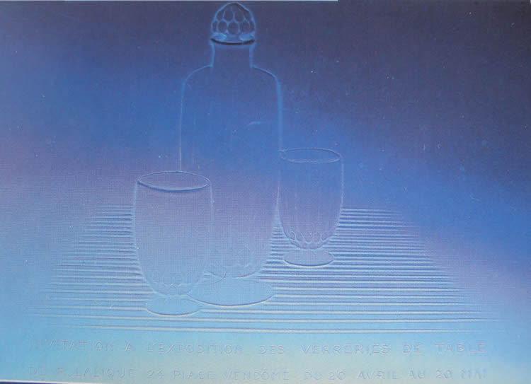 Rene Lalique L'Exposition Des Verreries De Table De R. Lalique Invitation