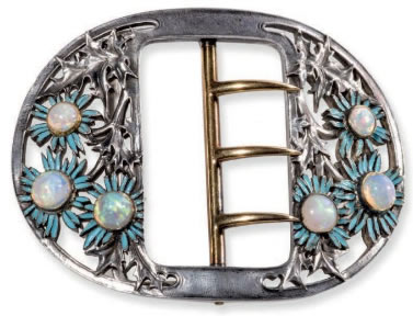 Rene Lalique Blue Daisies Buckle