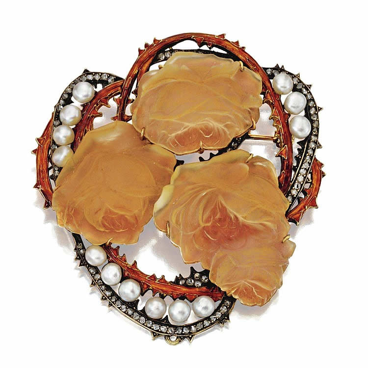 Rene Lalique Roses Brooch