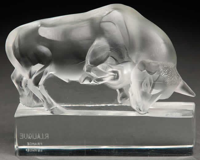Rene Lalique Paperweight Bull
