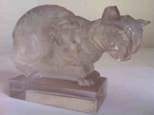 Rene Lalique Chat Paperweight