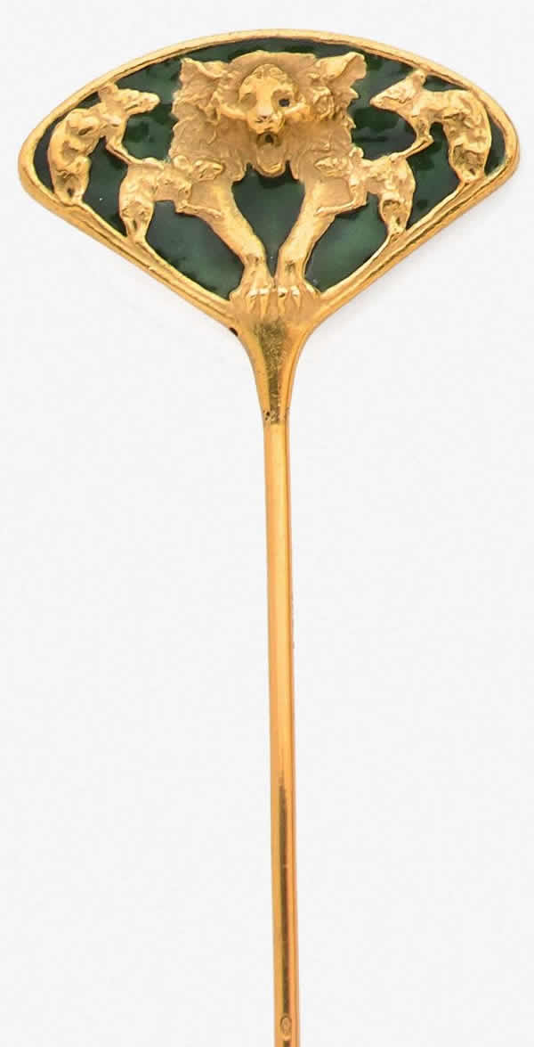 Rene Lalique Chimere et Rats Stickpin