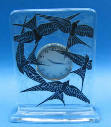 Rene Lalique Clock Cinq Hirondelles