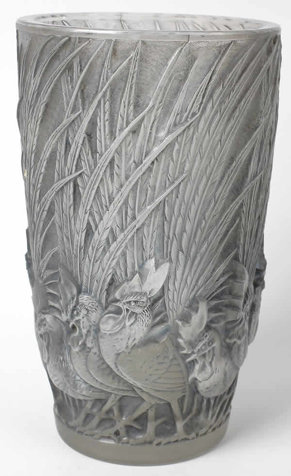 Rene Lalique Vase Coqs Et Plumes