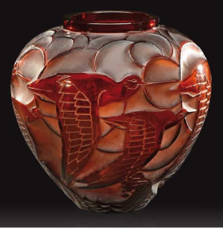 Rene Lalique Vase Courlis