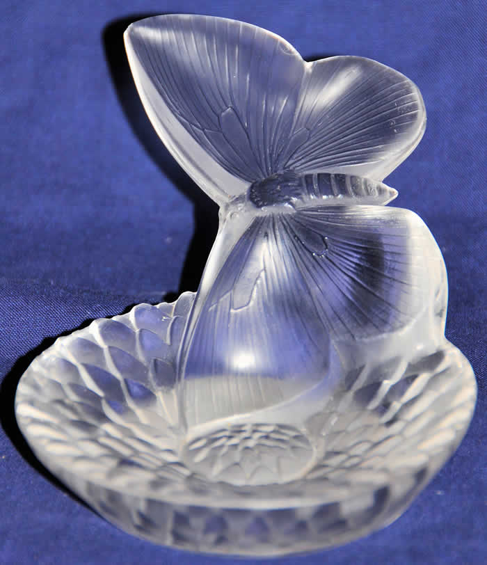 Rene Lalique Dahlia Et Papillon Ashtray