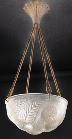 Rene Lalique Hanging Light Fixture Dahlias