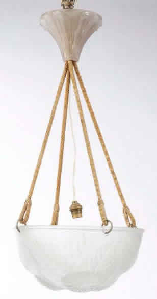 Rene Lalique Hanging Light Fixture Dahlias