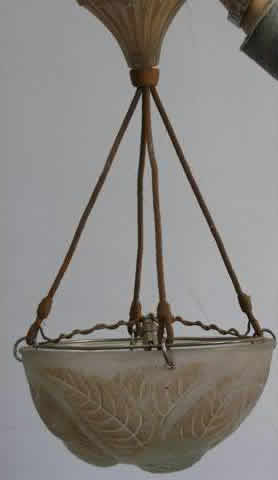 Rene Lalique Hanging Light Fixture Dahlias