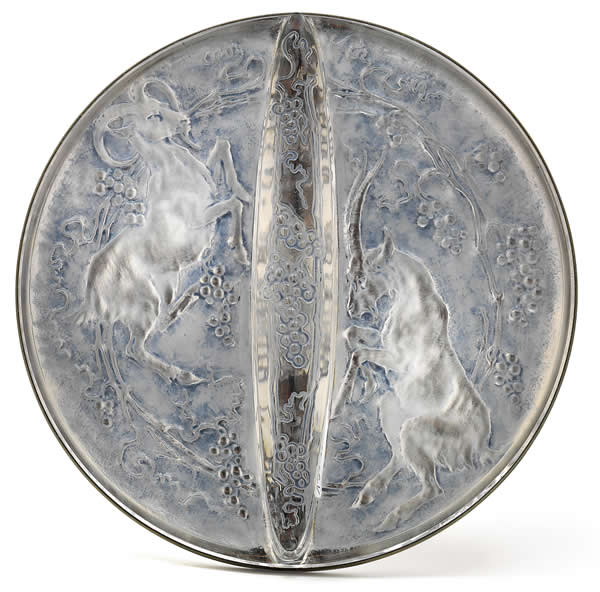 Rene Lalique Hand Mirror Deux Chevres