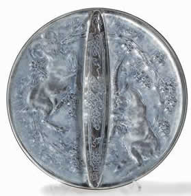 Rene Lalique Hand Mirror Deux Chevres