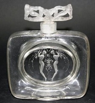 Rene Lalique Perfume Bottle Meplat a Deux Figurines