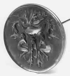 Rene Lalique Deux Figurines Et Masque Stickpin