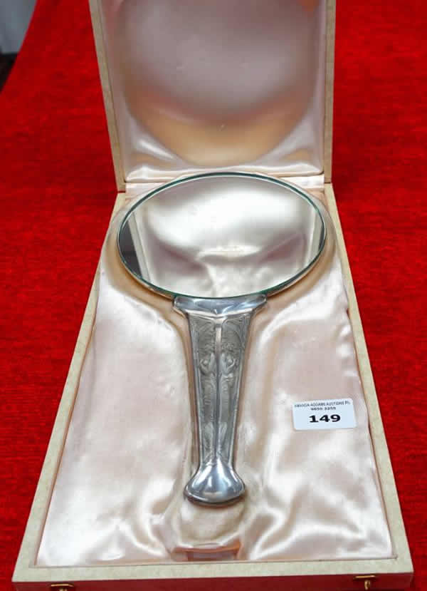 Rene Lalique Hand Mirror Deux Figurines