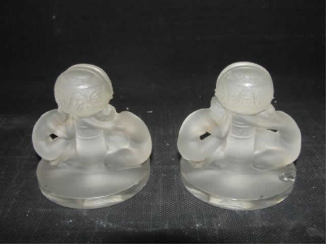 Rene Lalique Menu Holder Deux Figurines