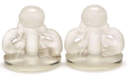Rene Lalique Menu Holder Deux Figurines