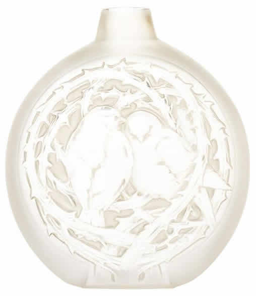 Rene Lalique Vase Deux Moineaux Bavardant