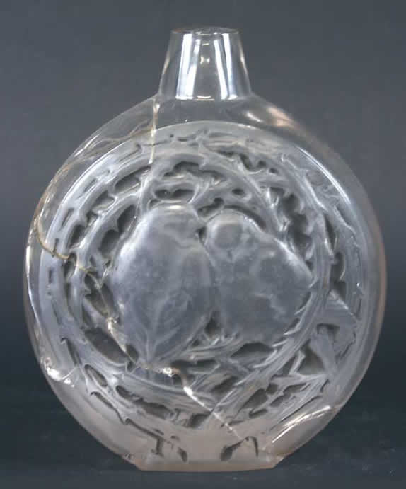 Rene Lalique Vase Deux Moineaux Bavardant