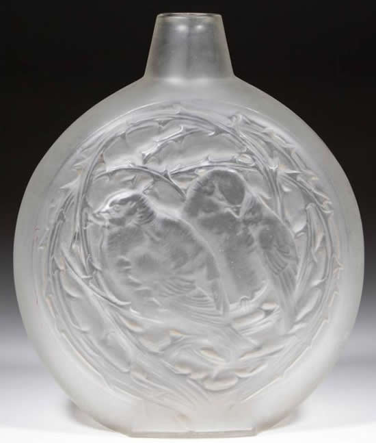 Rene Lalique Vase Deux Moineaux Dormant