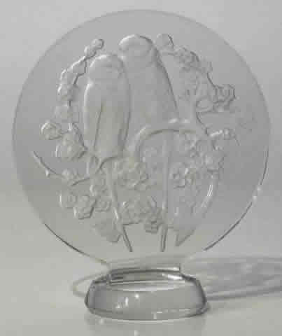 Rene Lalique Cachet Deux Perruches Et Fleurs