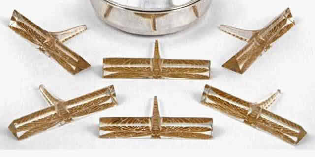 Rene Lalique Knife Rests Dragonfly