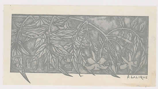 Rene Lalique Bookplate Emilie