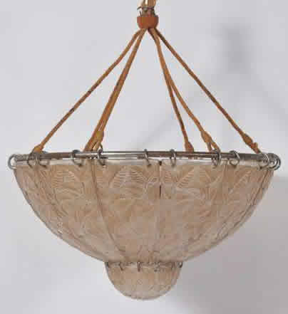 Rene Lalique Light Fixture Feuilles De Charme