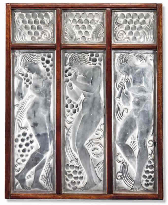 Rene Lalique Panel Figurines Et Raisins