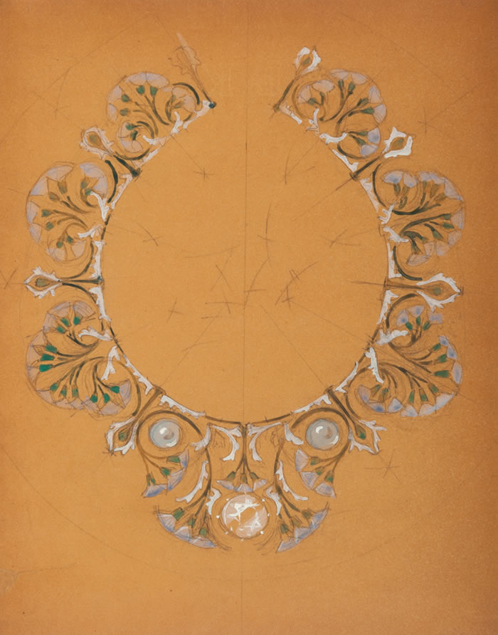 Rene Lalique Flowers and Pearls Drawing