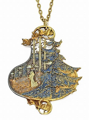 Rene Lalique Forest Landscape With Female Pendant
