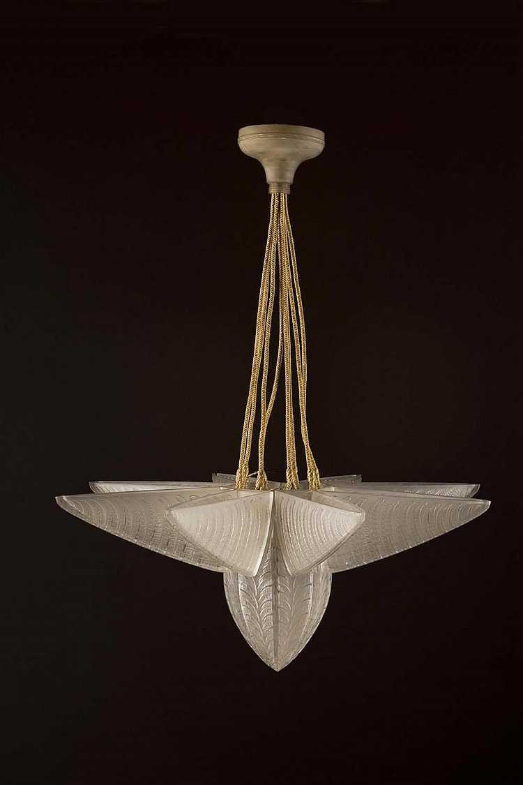 Rene Lalique Chandelier Fougeres