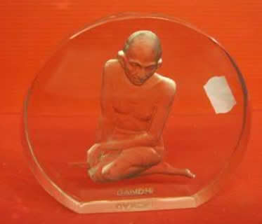 Rene Lalique Paperweight Gandhi