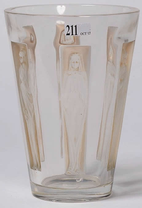 Rene Lalique Vase Gobelet Six Figurines
