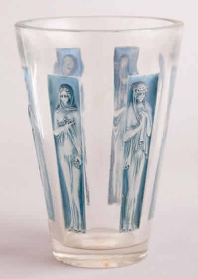 Rene Lalique Vase Gobelet Six Figurines