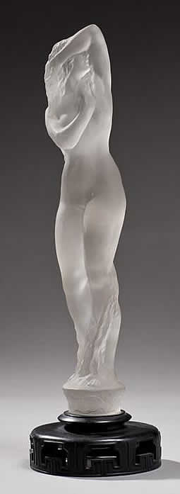 Rene Lalique Statue Grande Nue Socle Lierre