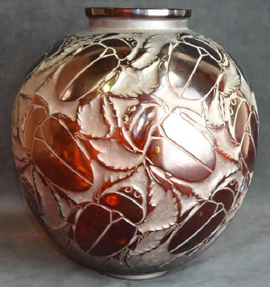 Rene Lalique Vase Gros Scarabees