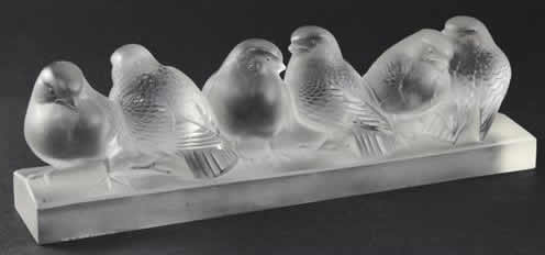 Rene Lalique Decoration Group Of Six Birds