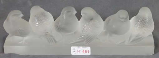 Rene Lalique Decoration Groupe De Six Moineaux
