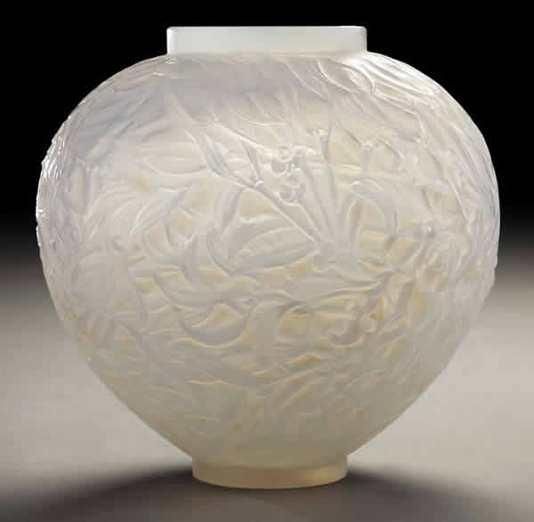 Rene Lalique Opalescent Glass Vase Gui