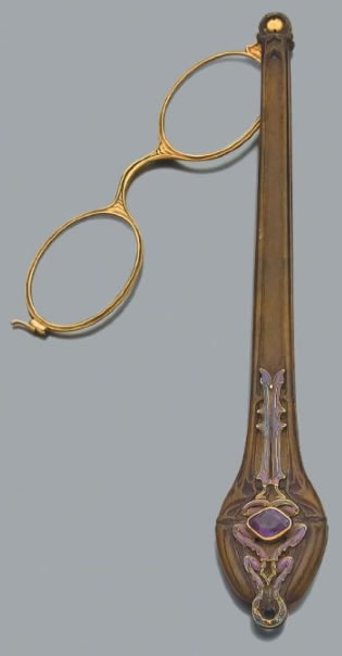 Rene Lalique Horn and Amethyst Opera Glasses