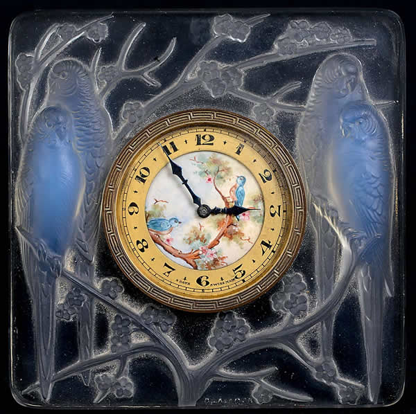 Rene Lalique Clock Inseparables